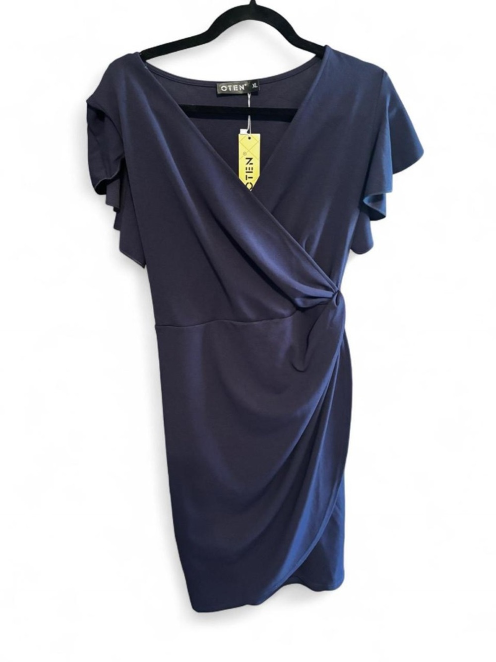 Navy Wrap-Style Dress